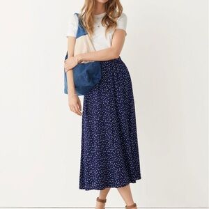 NWT &Other Stories Navy Floral Skirt Buttoned